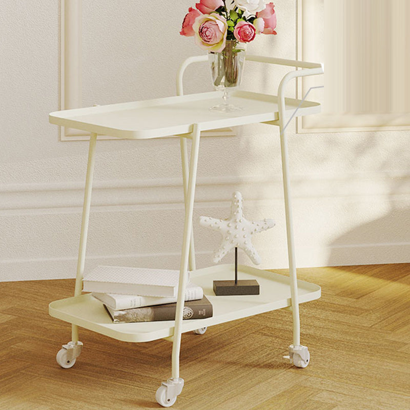 22"H Contemporary Corner Table Metal Double Tier Accent Side Table