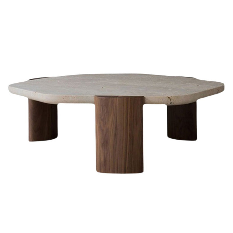 Contemporary Hexagon Coffee Table 3 Legs Stone Coffee Cocktail Table