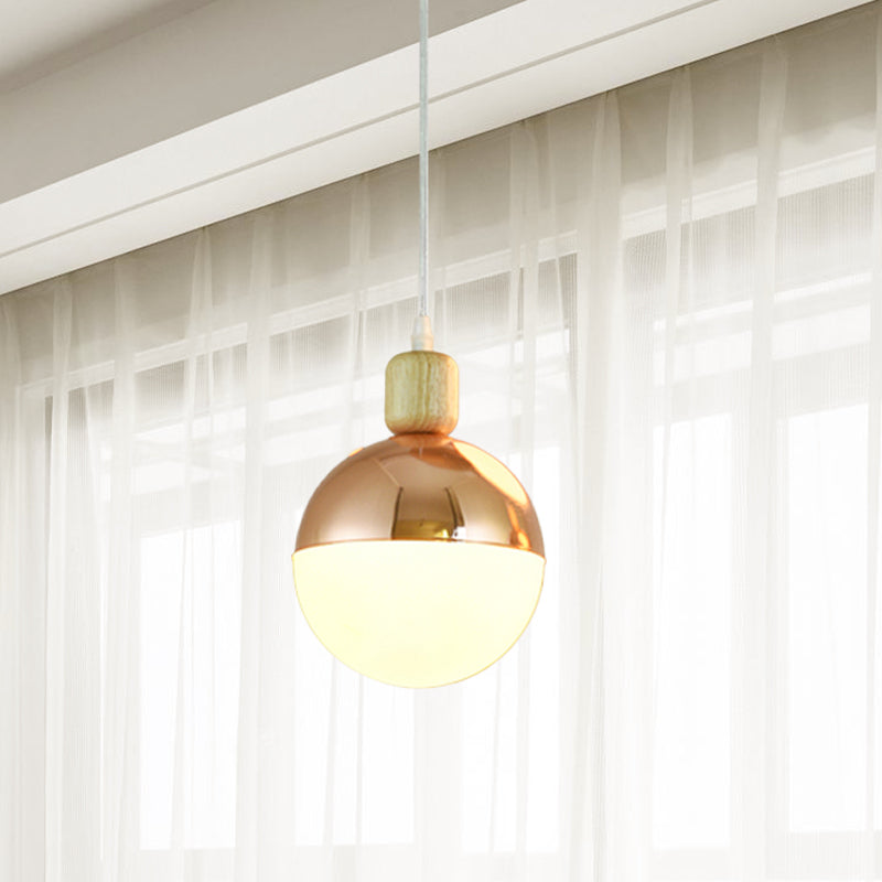 Sphère moderne suspendue luminaire opale verrure 1 plafond de tête de tête pendante de plafond en or