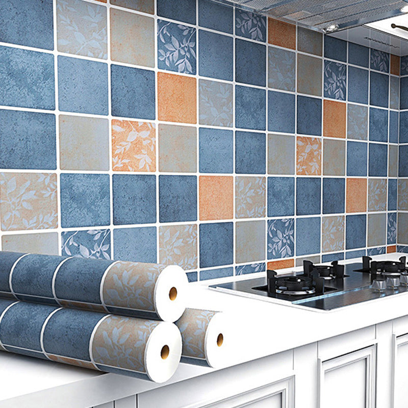 Grid Mosaic Peel & Stick Tile Water-resistant Kitchen Wallpaper