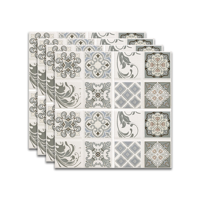 Spanish Pattern Singular Tile Mildew Resistant Peel & Stick Tile for Backsplash Wall