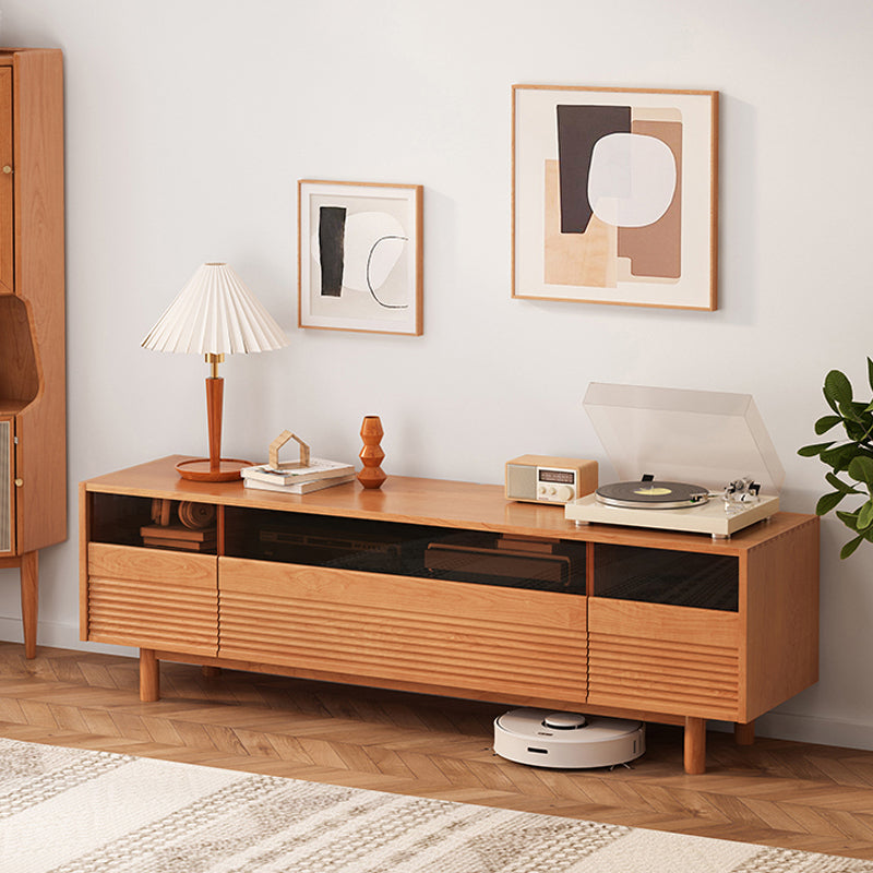 Scandinavian Media Console Wooden TV Console for Living Room
