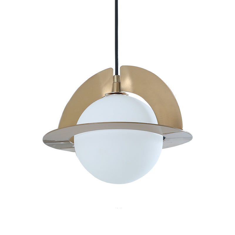 Sphere en verre crème Suspension Lumière post moderne 1 lampe à pension