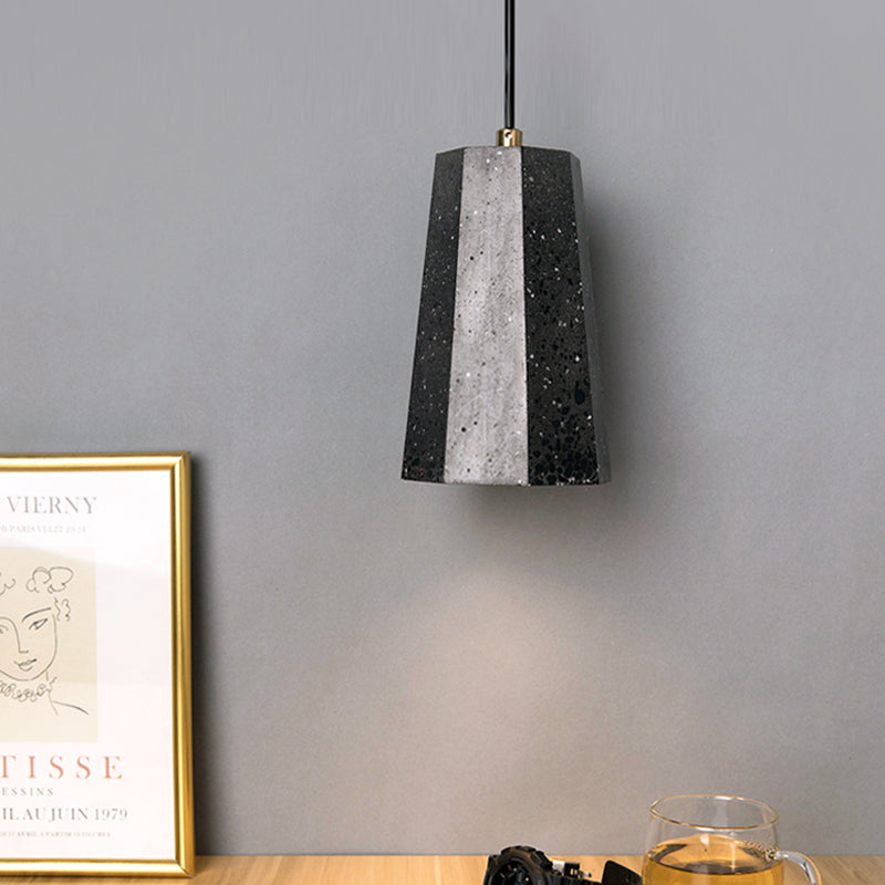 Polygon Restaurant Plafond Pendant Light Terrazzo 1 Head Nordic Hanging Lamp Kit en noir / rouge / vert