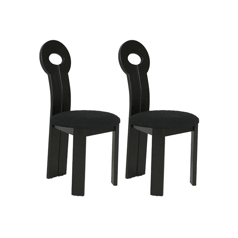 Solid Wood Frame Side Chair Slat Back Side Chair with Linen Upholstered