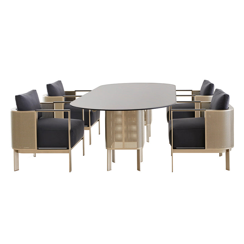 Metal Frame Outdoor Patio Sofa Industrial Water Resistant Patio Sofa