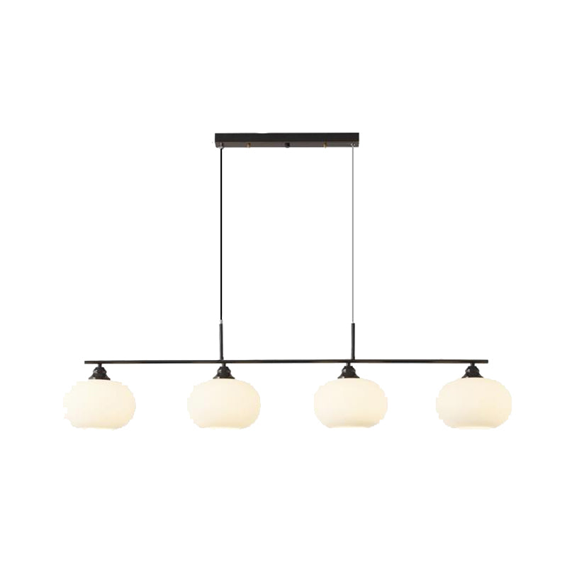 3/4-Light Contemporary Kitchen Island Lighting Shaded Ceiling Light in Golden/Black