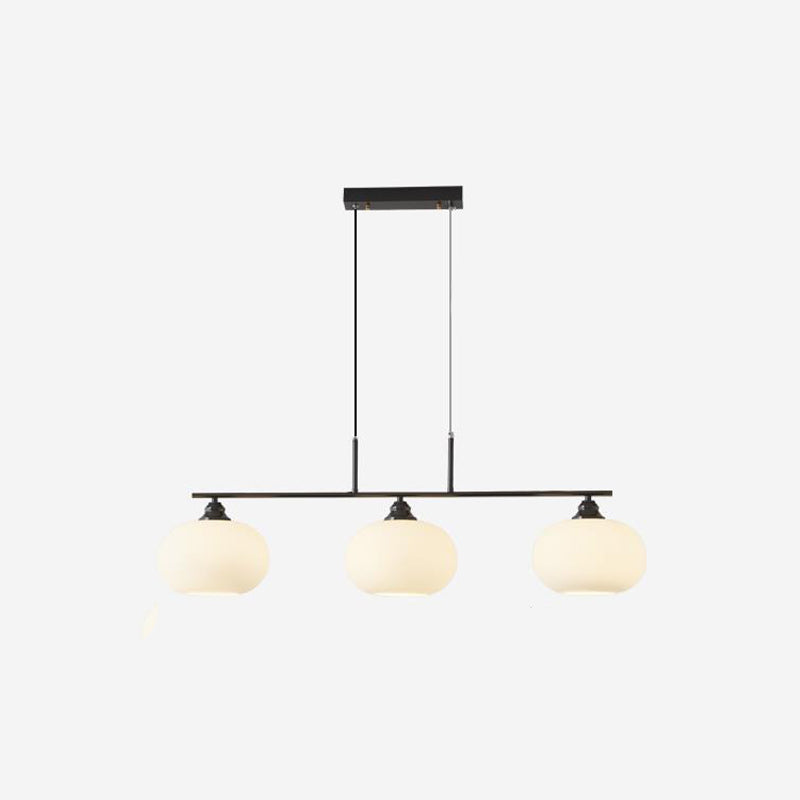 3/4-Light Contemporary Kitchen Island Lighting Shaded Ceiling Light in Golden/Black