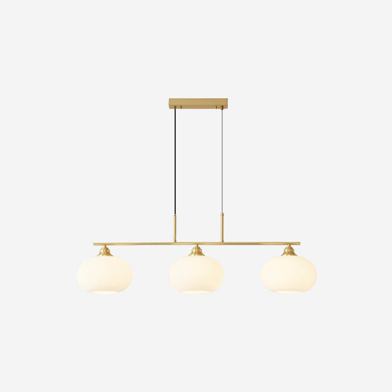 3/4-Light Contemporary Kitchen Island Lighting Shaded Ceiling Light in Golden/Black