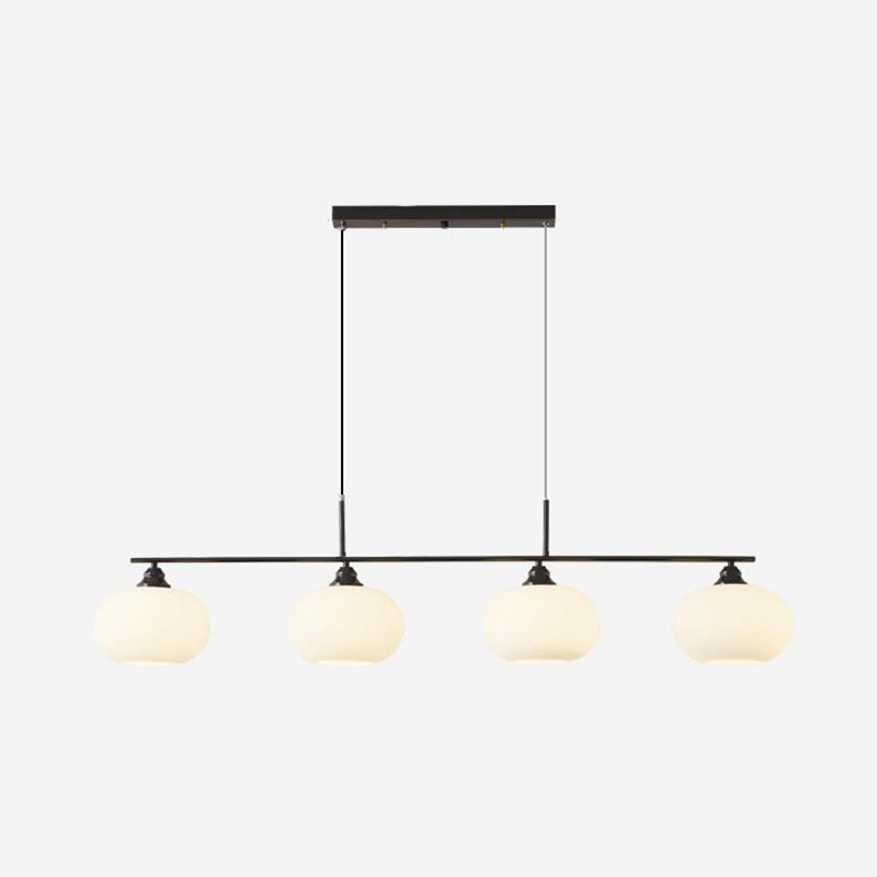 3/4-Light Contemporary Kitchen Island Lighting Shaded Ceiling Light in Golden/Black