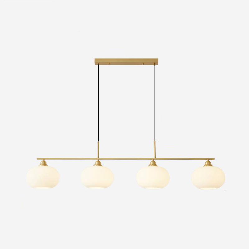3/4-Light Contemporary Kitchen Island Lighting Shaded Ceiling Light in Golden/Black