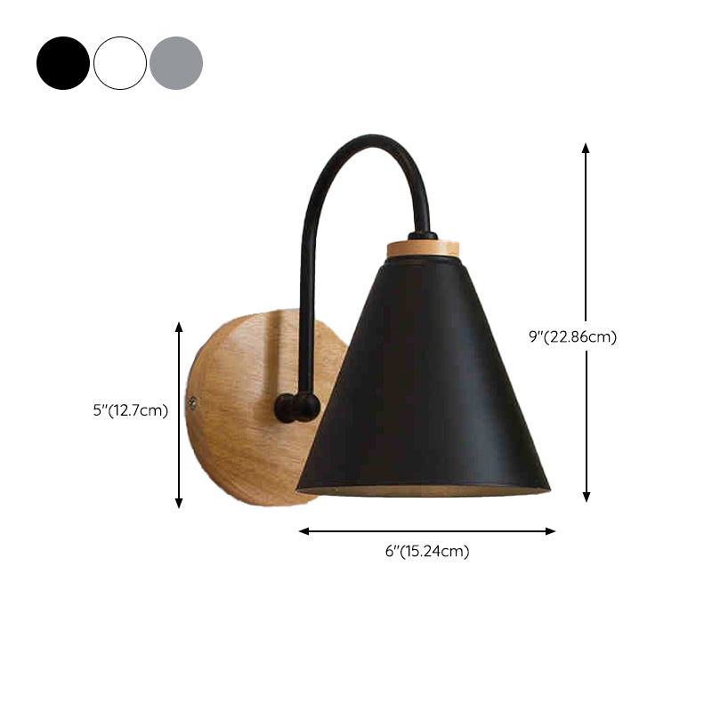Metal Cone Shape Wall Sconce Modern Style 1 Light Wall Light Sconce