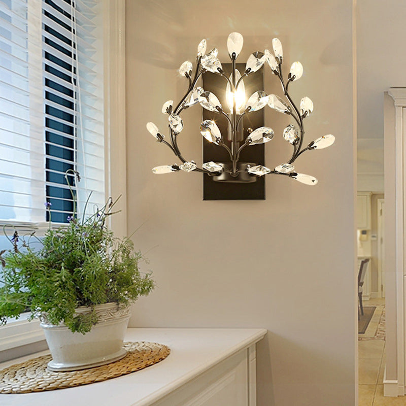 Crystal Unique Shape Wall Sconce Modern Style 1 Light Wall Light Sconce