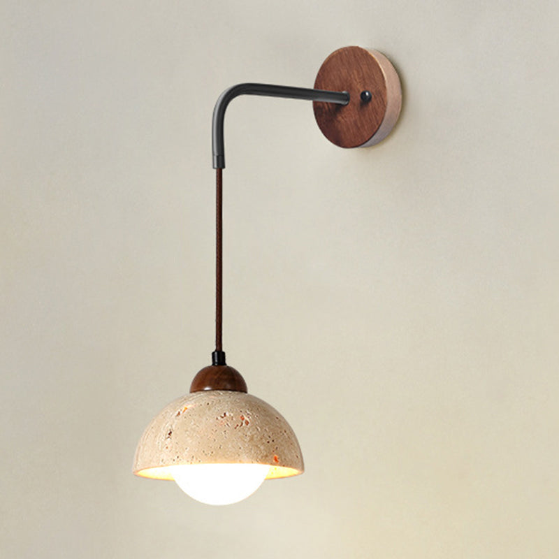 Wood Geometric Shape Wall Sconce Modern Style 1 Light Wall Light Sconce in Brown