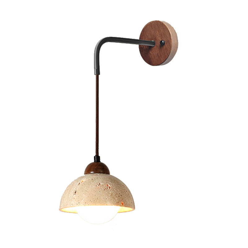 Wood Geometric Shape Wall Sconce Modern Style 1 Light Wall Light Sconce in Brown