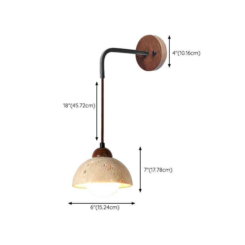 Wood Geometric Shape Wall Sconce Modern Style 1 Light Wall Light Sconce in Brown