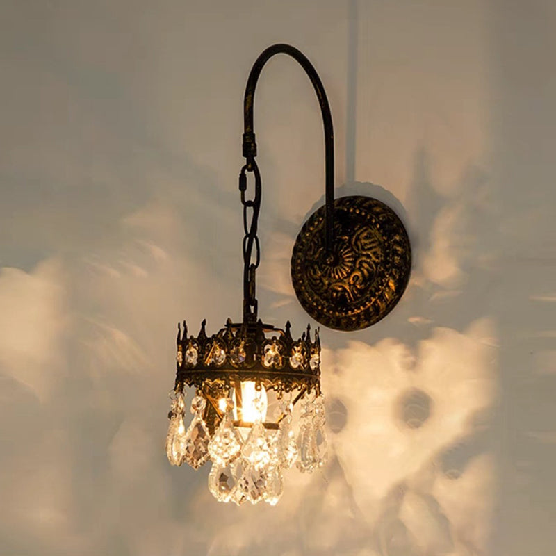 Crystal Geometric Shape Wall Sconce Modern Style 1 Light Wall Light Sconce