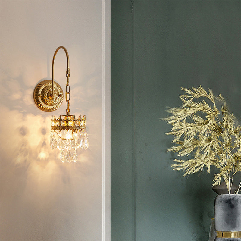 Crystal Geometric Shape Wall Sconce Modern Style 1 Light Wall Light Sconce