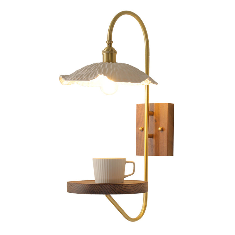 Wood Geometric Shape Wall Sconce Modern Style 1 Light Wall Light Sconce without Cup