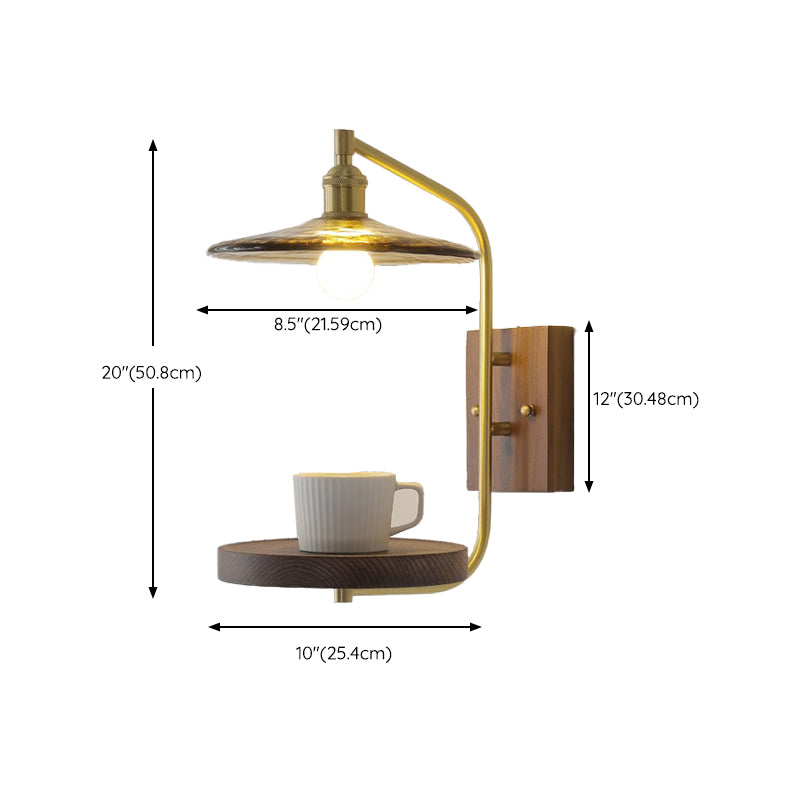 Wood Geometric Shape Wall Sconce Modern Style 1 Light Wall Light Sconce without Cup