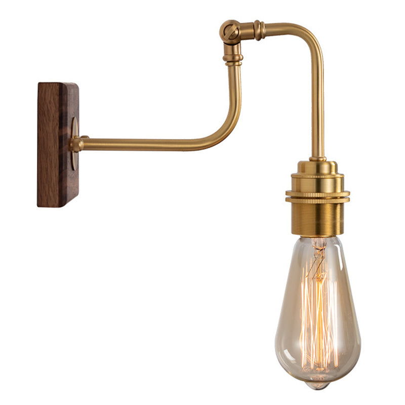 Japanese Style Wooden Vanity Light Adjustable Vanity Lamp for Shower Room