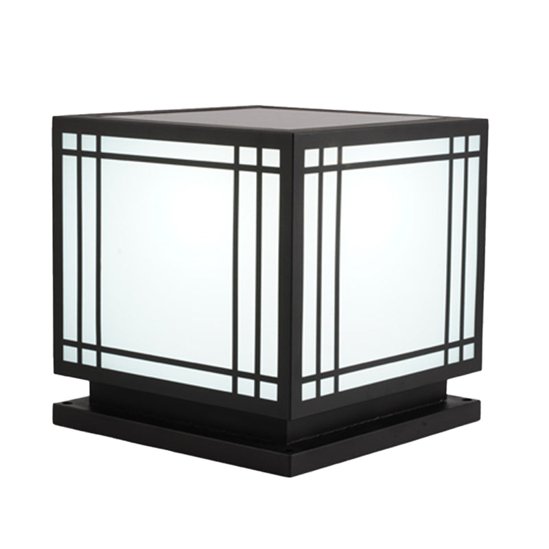 Modern Black Solar Pillar Lamp Waterproof Outdoor Light for Garden