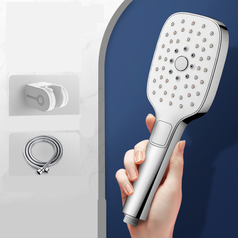 Modern Rectangular Hand Shower Adjustable Spray Pattern Wall-Mount Hand Shower