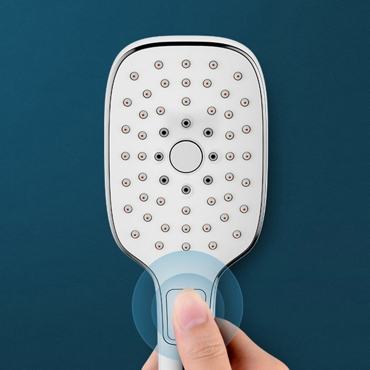 Modern Rectangular Hand Shower Adjustable Spray Pattern Wall-Mount Hand Shower
