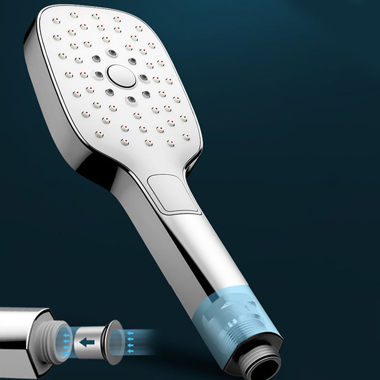 Modern Rectangular Hand Shower Adjustable Spray Pattern Wall-Mount Hand Shower