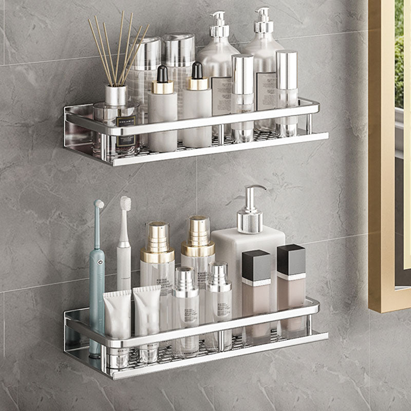 Silver Bathroom Accessory Set Metal 1/2/3 - Piece Bath Shelf