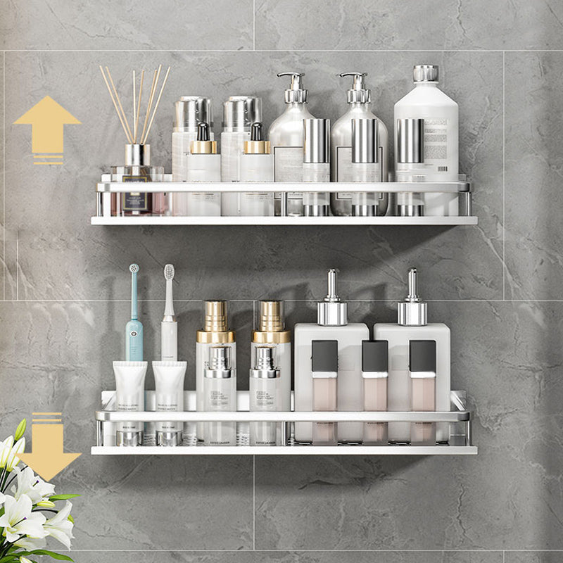 Silver Bathroom Accessory Set Metal 1/2/3 - Piece Bath Shelf