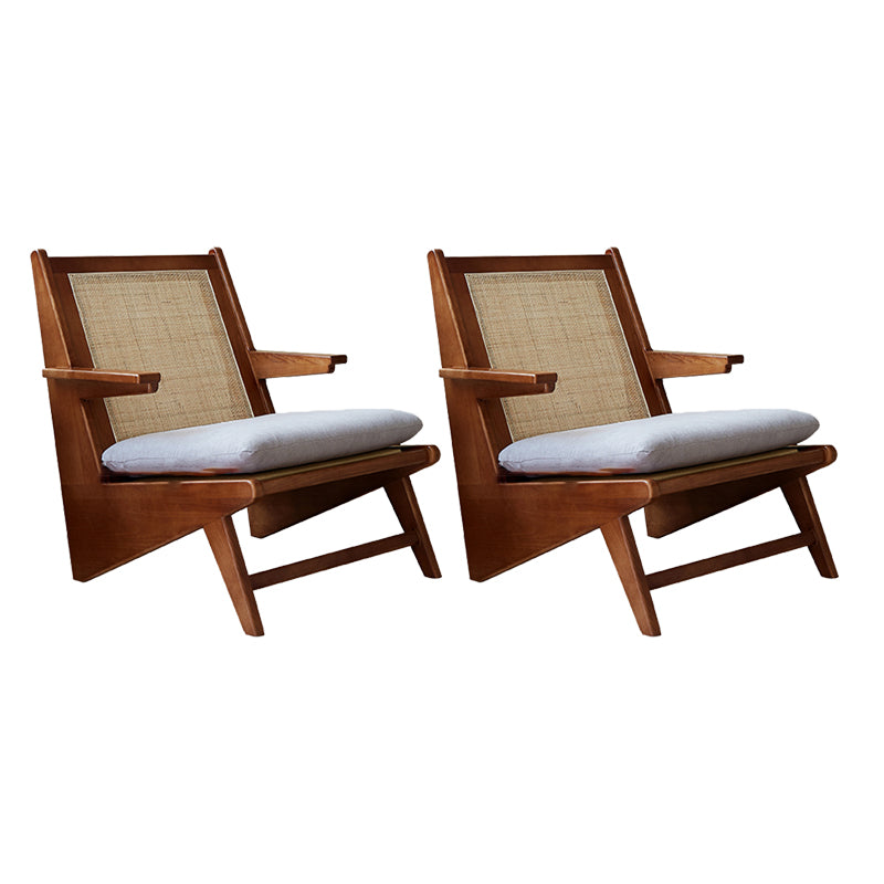 Solid Wood Frame Side Chair Arms Included Lounge Chair for Living Room