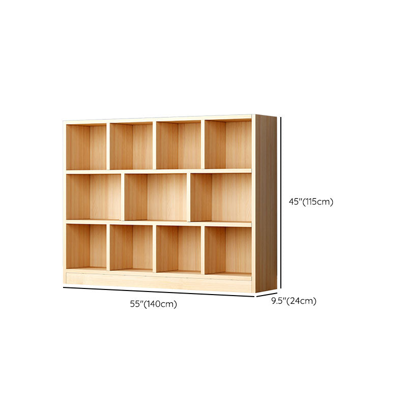 Closed Back Standard Bookshelf Wooden Contemporary Bookcase with Shelves