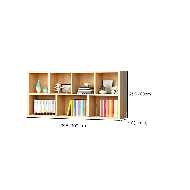 Closed Back Standard Bookshelf Wooden Contemporary Bookcase with Shelves
