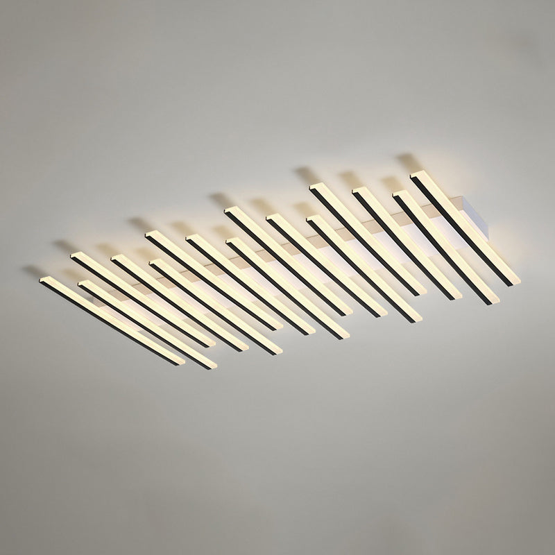 Metal Geometric Flush Mount Fixture Modern Flush Light Fixture in Black
