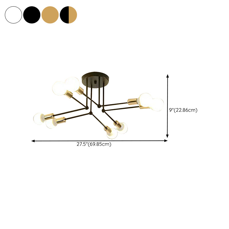 Sputnik Flush Mount Fixture Contemporary Metal Ceiling Light