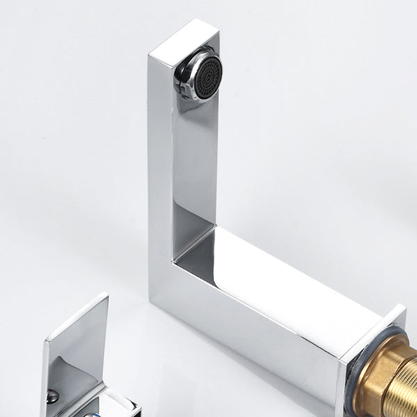 Contemporary Bath Faucet Trim Deck Mounted Low Arc Bathroom Faucet