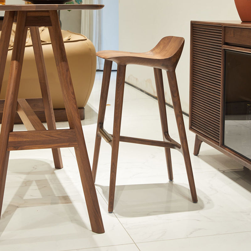 Indoor Solid Wood Bar Stool Living Room Bar Stool with Footrest