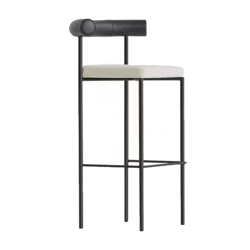 Modern Style Upholstered Counter Stool Low Back Barstool for Indoor