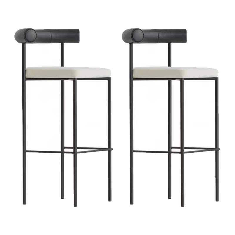 Modern Style Upholstered Counter Stool Low Back Barstool for Indoor