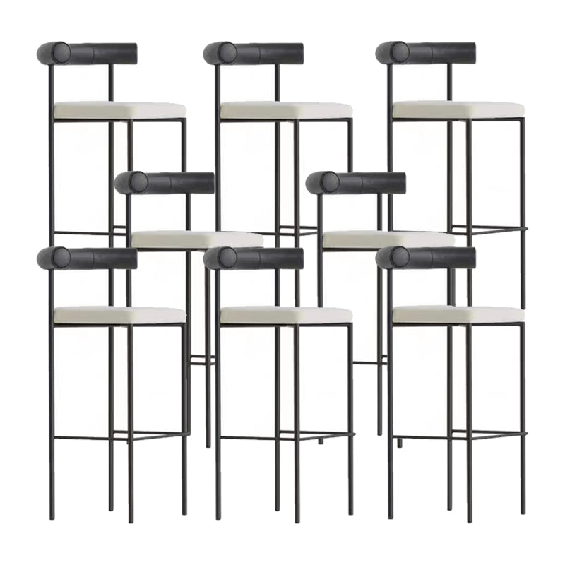 Modern Style Upholstered Counter Stool Low Back Barstool for Indoor