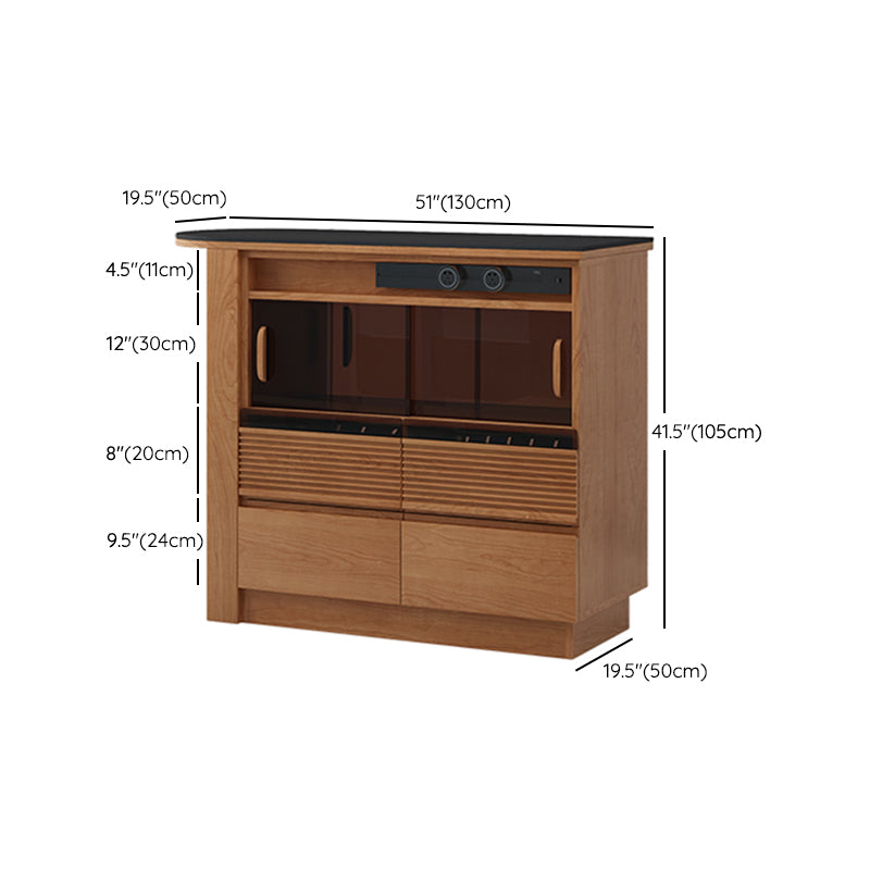 Stone Top Bar Stool Table Nordic Style Pub Table with LED Light