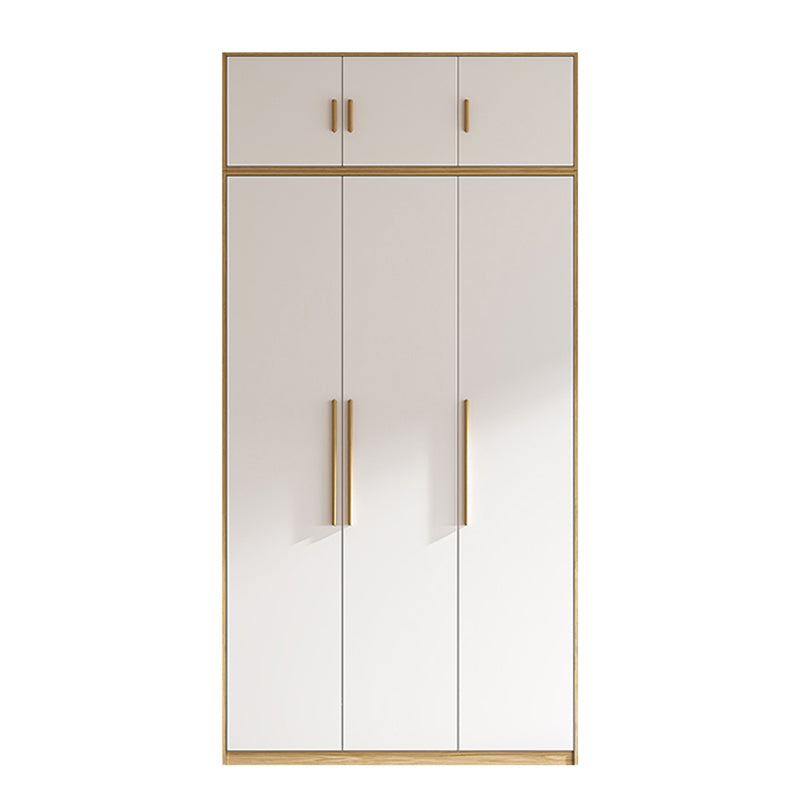 Contemporary Freestanding Wardrobe Engineered Wood White Wardrobe