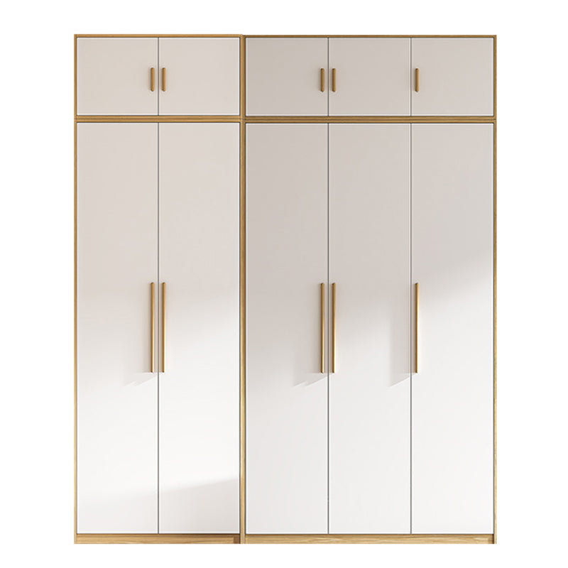 Contemporary Freestanding Wardrobe Engineered Wood White Wardrobe