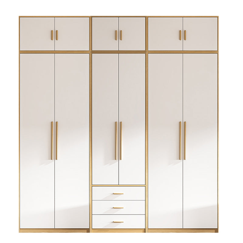 Contemporary Freestanding Wardrobe Engineered Wood White Wardrobe