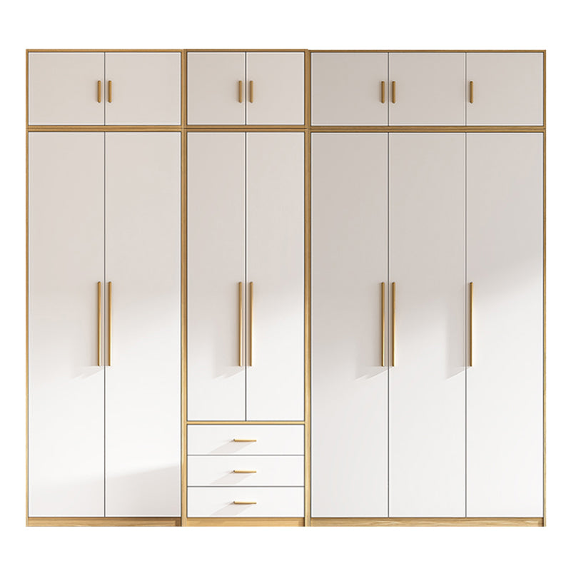 Contemporary Freestanding Wardrobe Engineered Wood White Wardrobe
