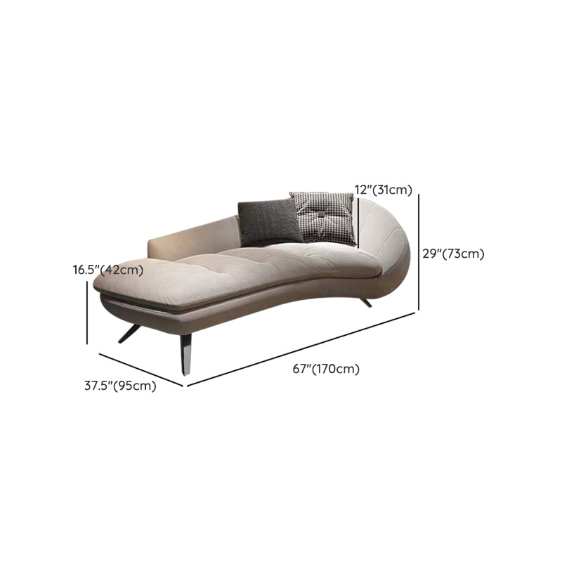 Modern Chaise Lounge Chair Light Grey Right-Arm Facing Chaise