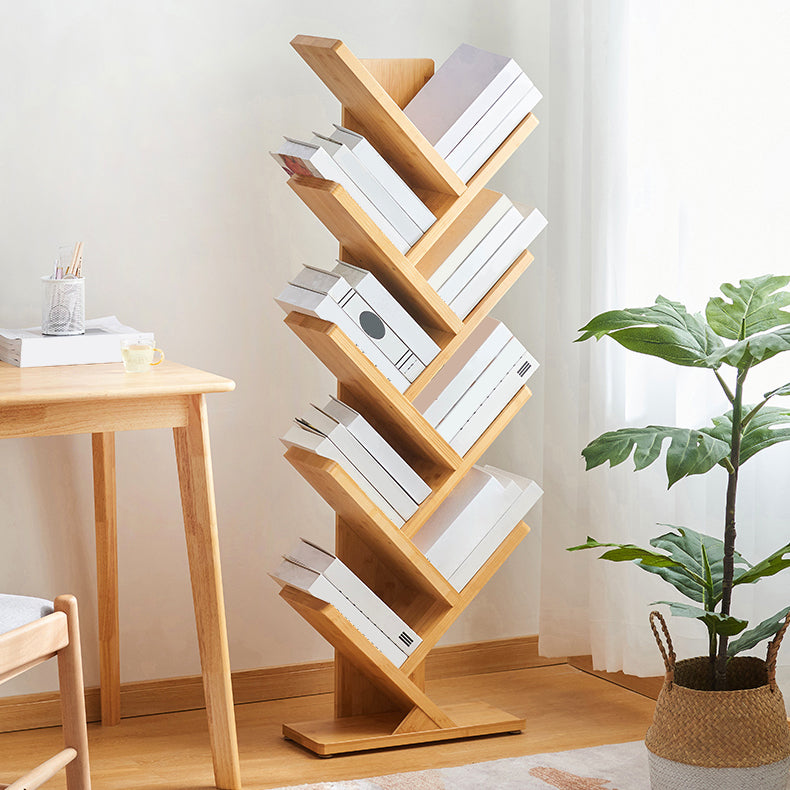 Contemporary Standard Bookcase Bamboo Bookcase Freestanding Open Shelf