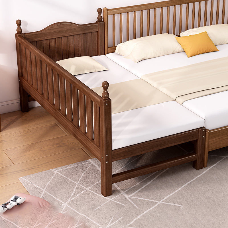 Solid Wood Baby Crib Traditional Beech Nursery Bed with Guardrails