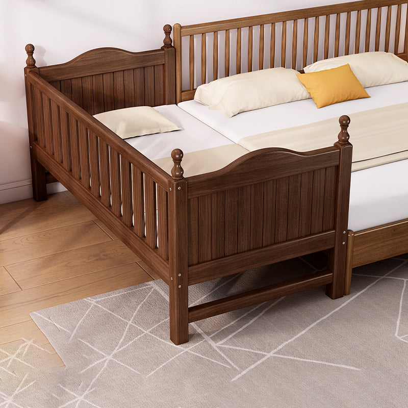 Solid Wood Baby Crib Traditional Beech Nursery Bed with Guardrails